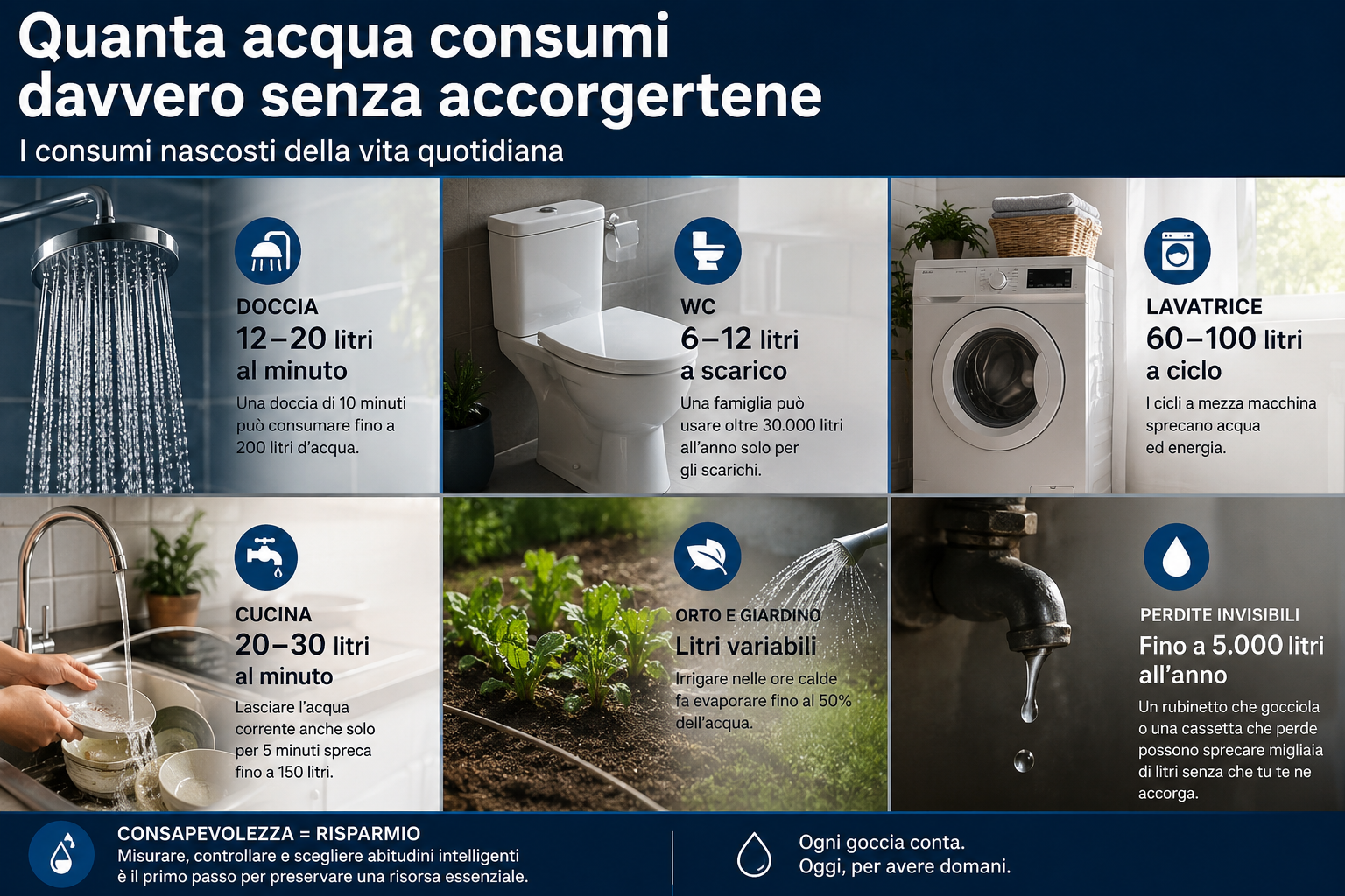 Quanta acqua consumi davvero senza accorgertene